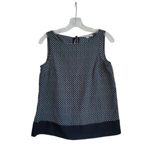 LOFT Navy Patterned Top
